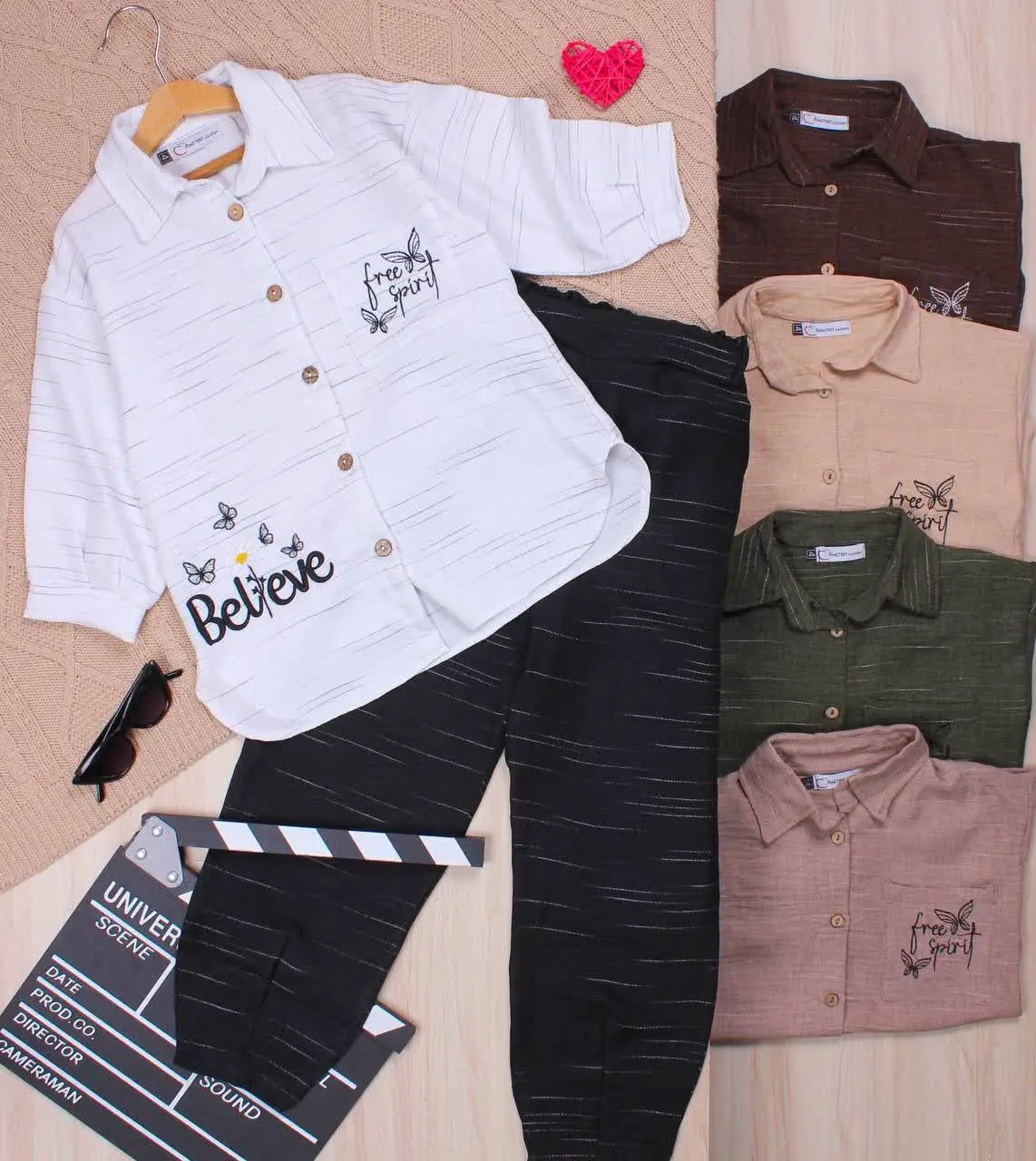 👫شومیز و شلوار شانتون ژاکارد گلدوزی Beleive👫
