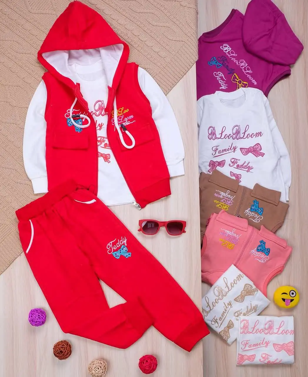 👫سه تیکه دورس دخترانه پاپیون BLOOM👫
