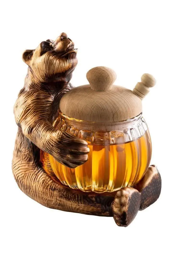 عسل خوری خرسی قاشق چوبی
