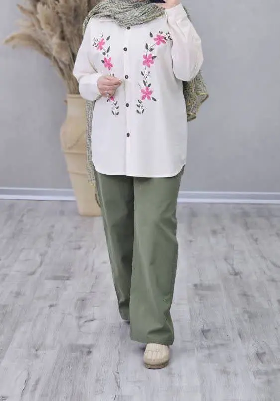 🌸 نام: ست شومیز شلوار گلپوش
