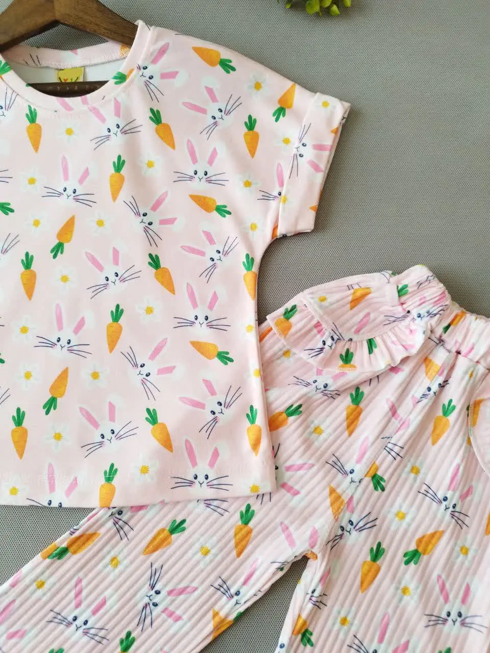 🌸تیشرت شلوار دخترانه خرگوش🌸
