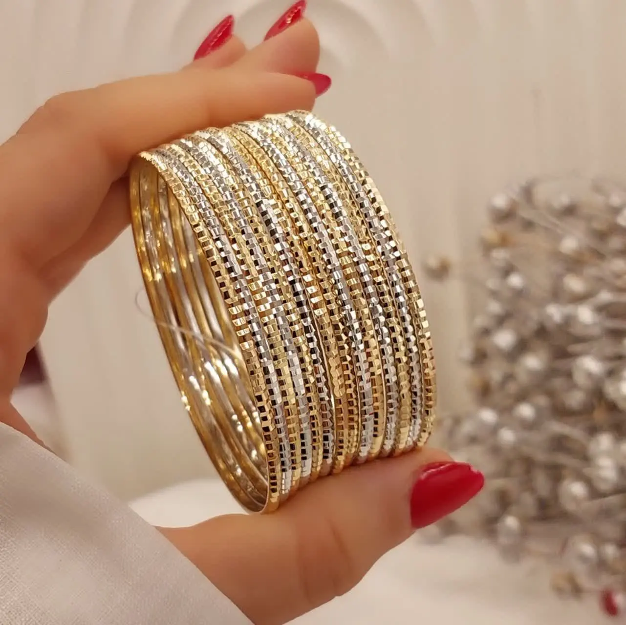 #النگو ۲میل طلا‌روس دورنگ جدید😍
