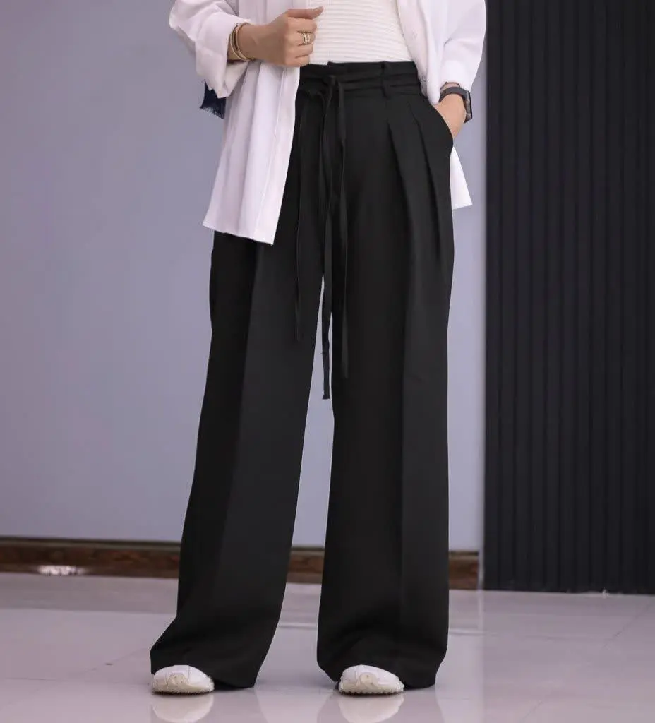 شلوار بگ کمربنددار