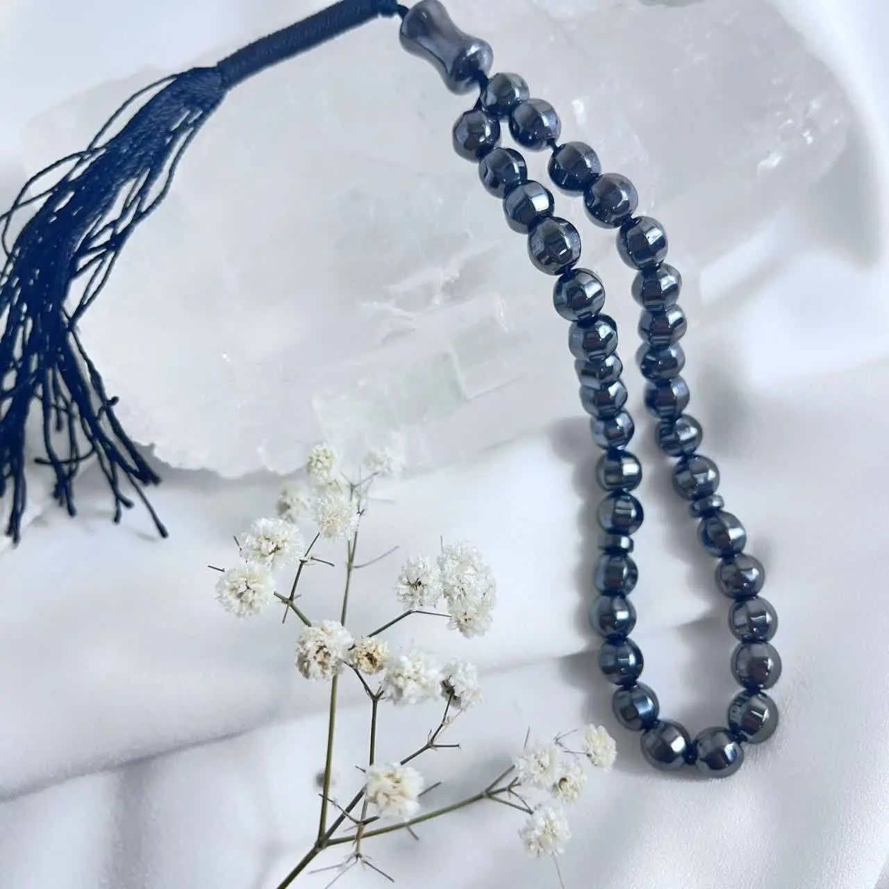 +تسبیح ۳۳ تایی سنگ حدید🖤
