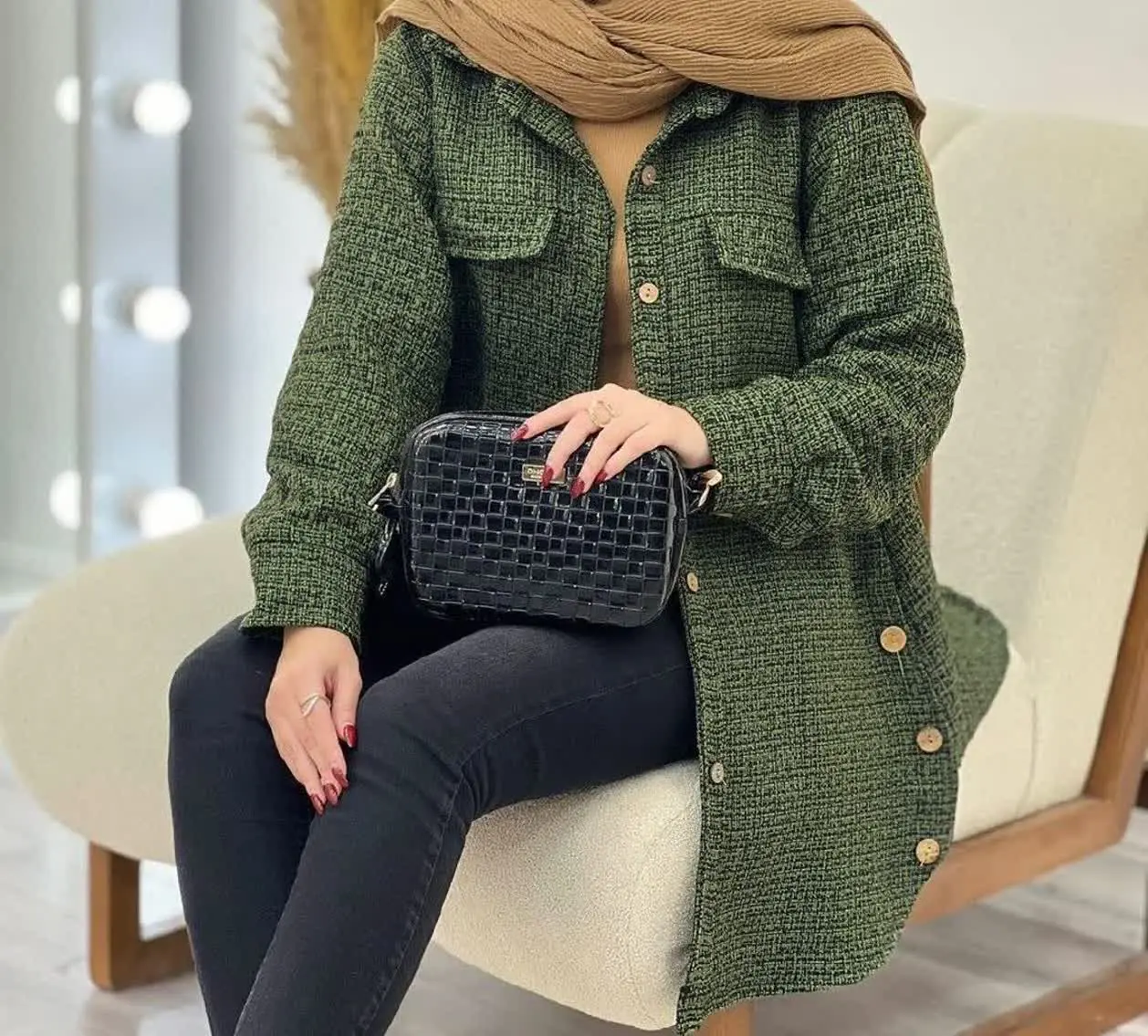 مانتو بغل دکمه حورا