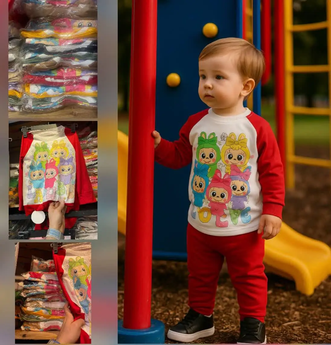 🧶 بلوز شلوار بچه گانه🦥 لابوبو