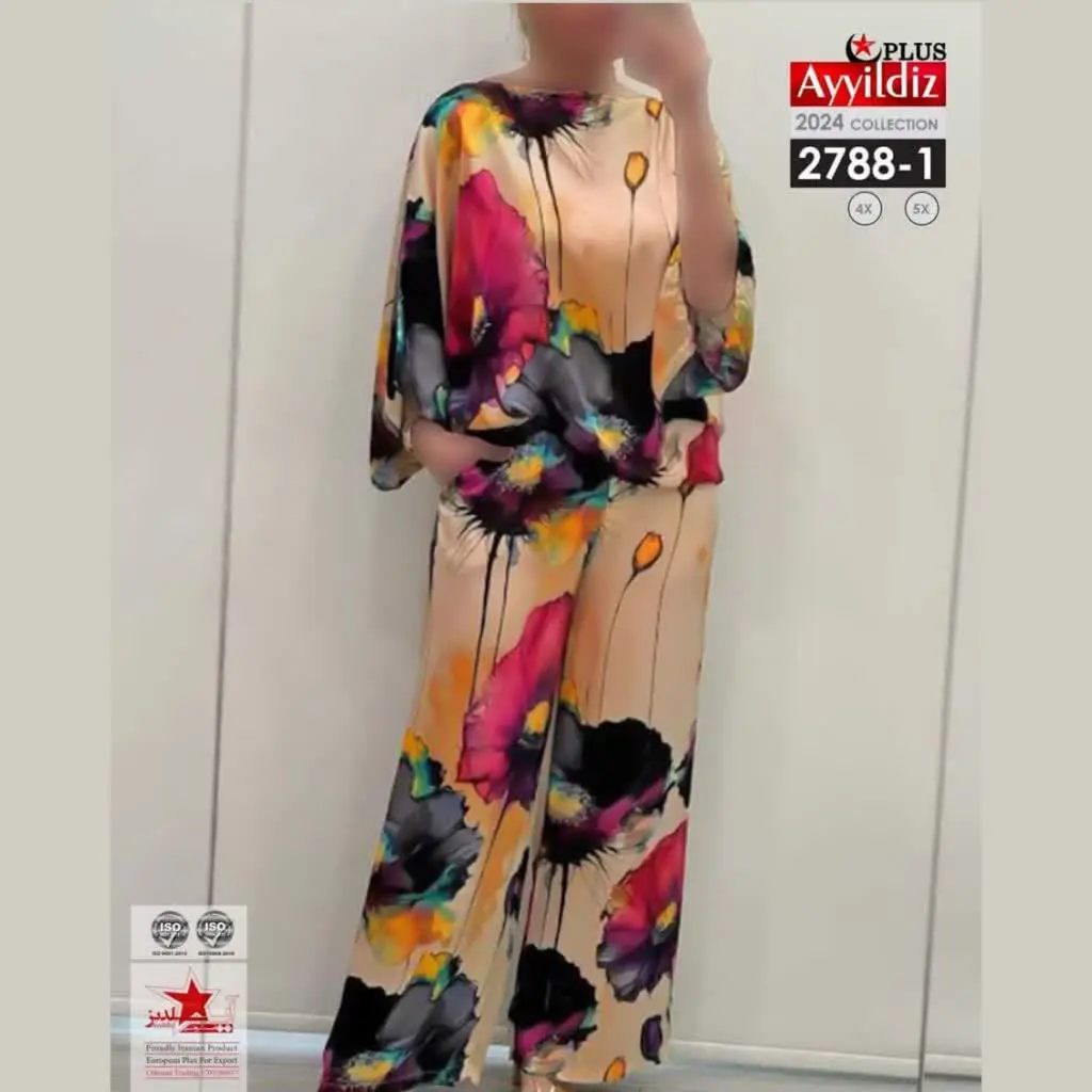 🔸 نام: #ست بلوز شلوار خنک مجلسی #سایزبزرگ
