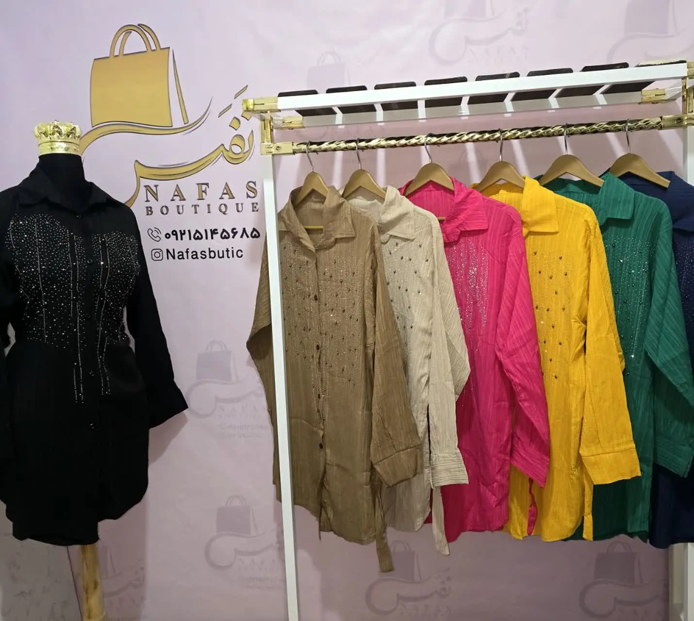 🛍 نام محصول: شومیز نگین و مرواریدی
