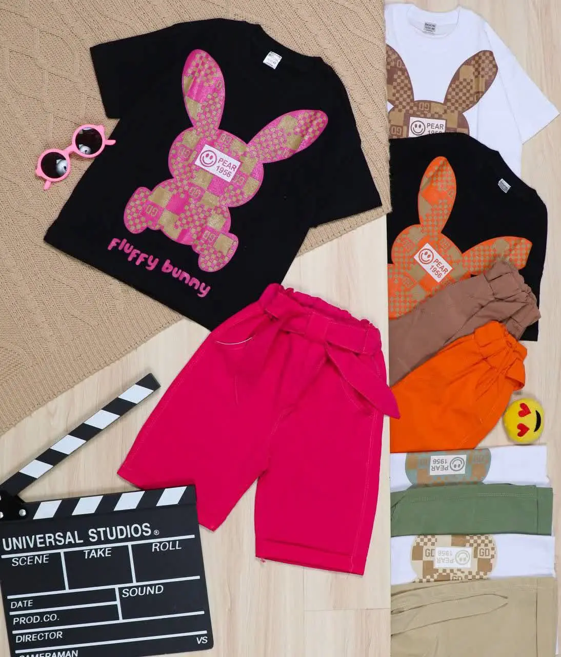 👫تیشرت و شلوارک پنبه/کتان خرگوش👫
