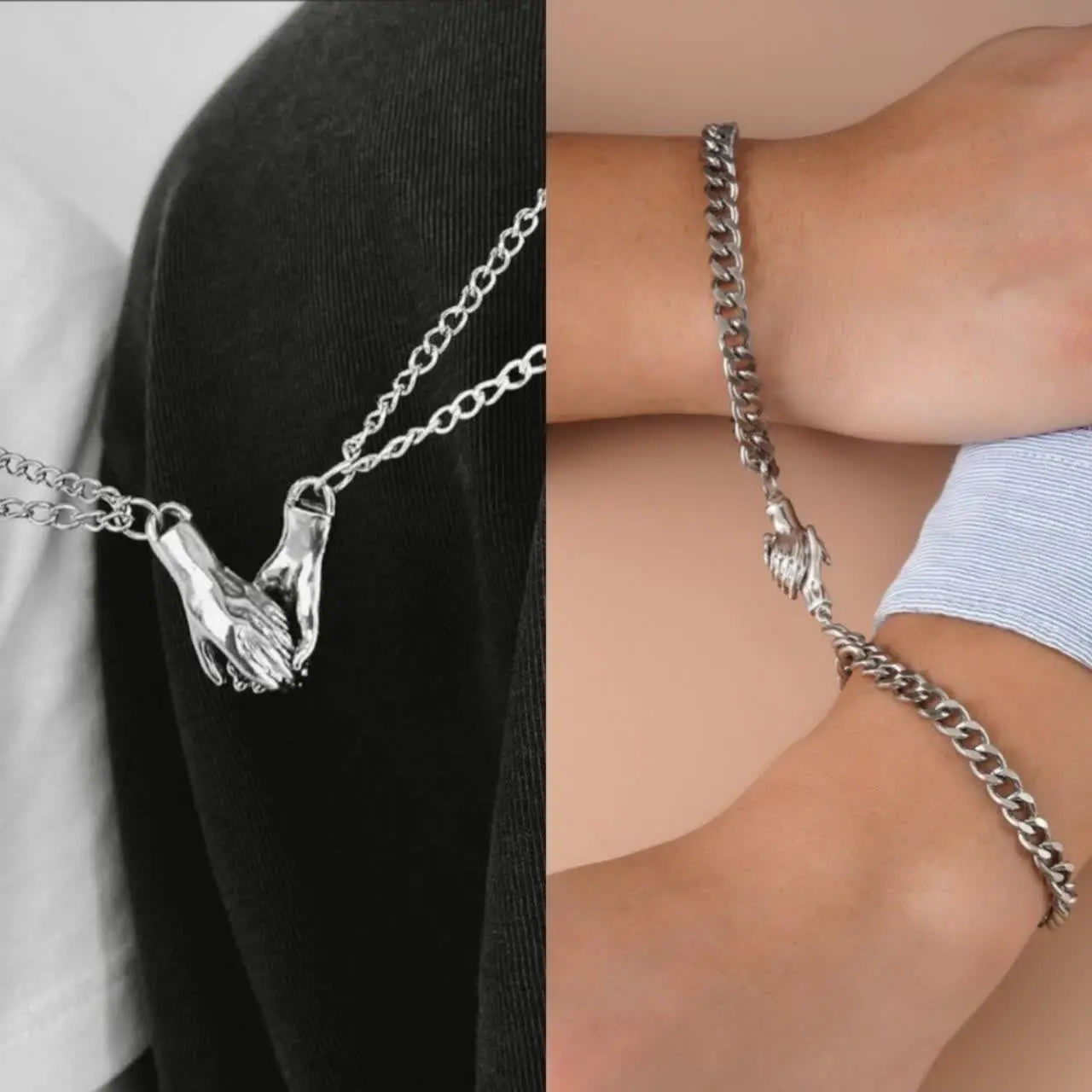 ست گردنبند و دستبند مگنت دست
