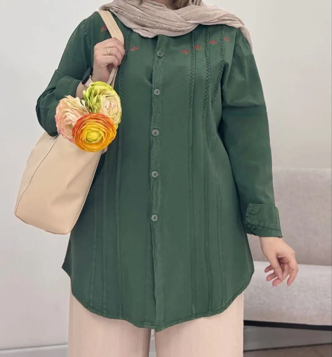 ✅ شومیز لینن پیلی گلدوزی