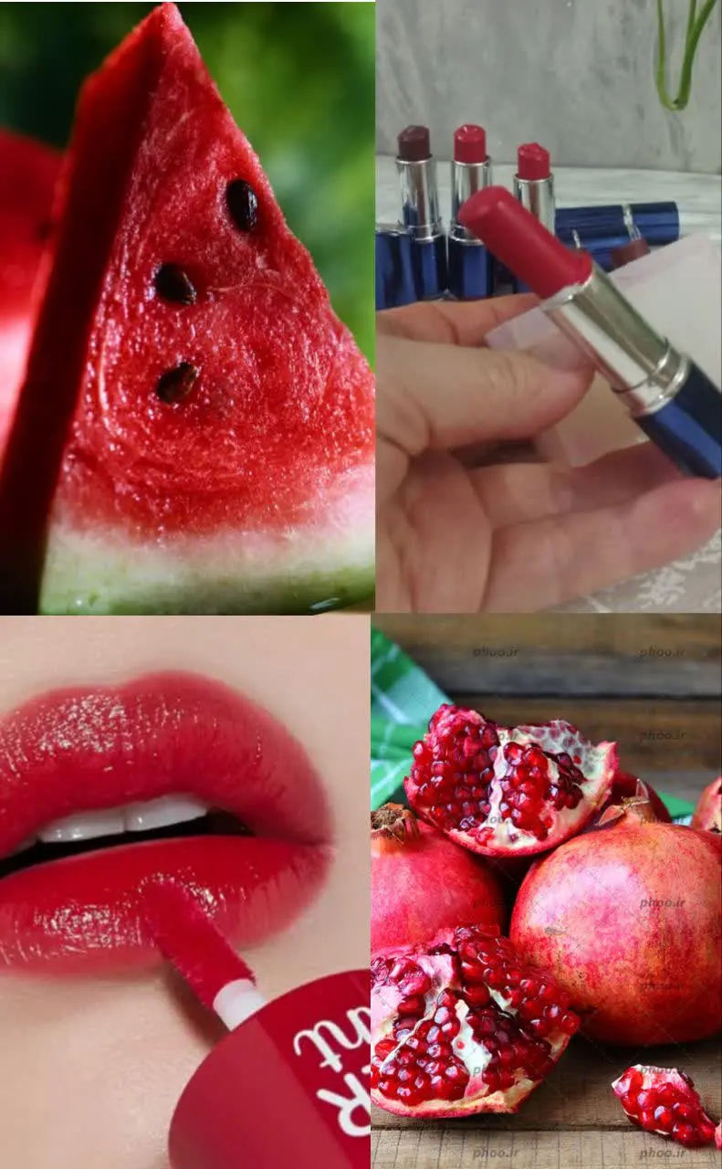 رژ قرمز، قهوه ای روشن، قهوه...