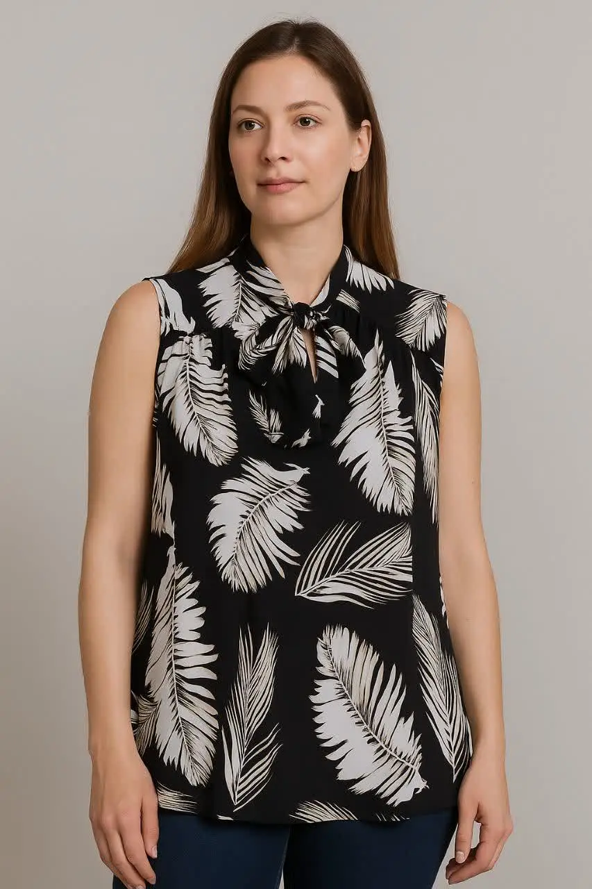 🌼شومیز حلقه ای نخی یقه کرواتی