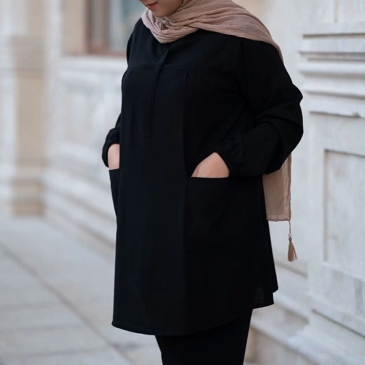 🥰تونیک مشکی جیب دار 
