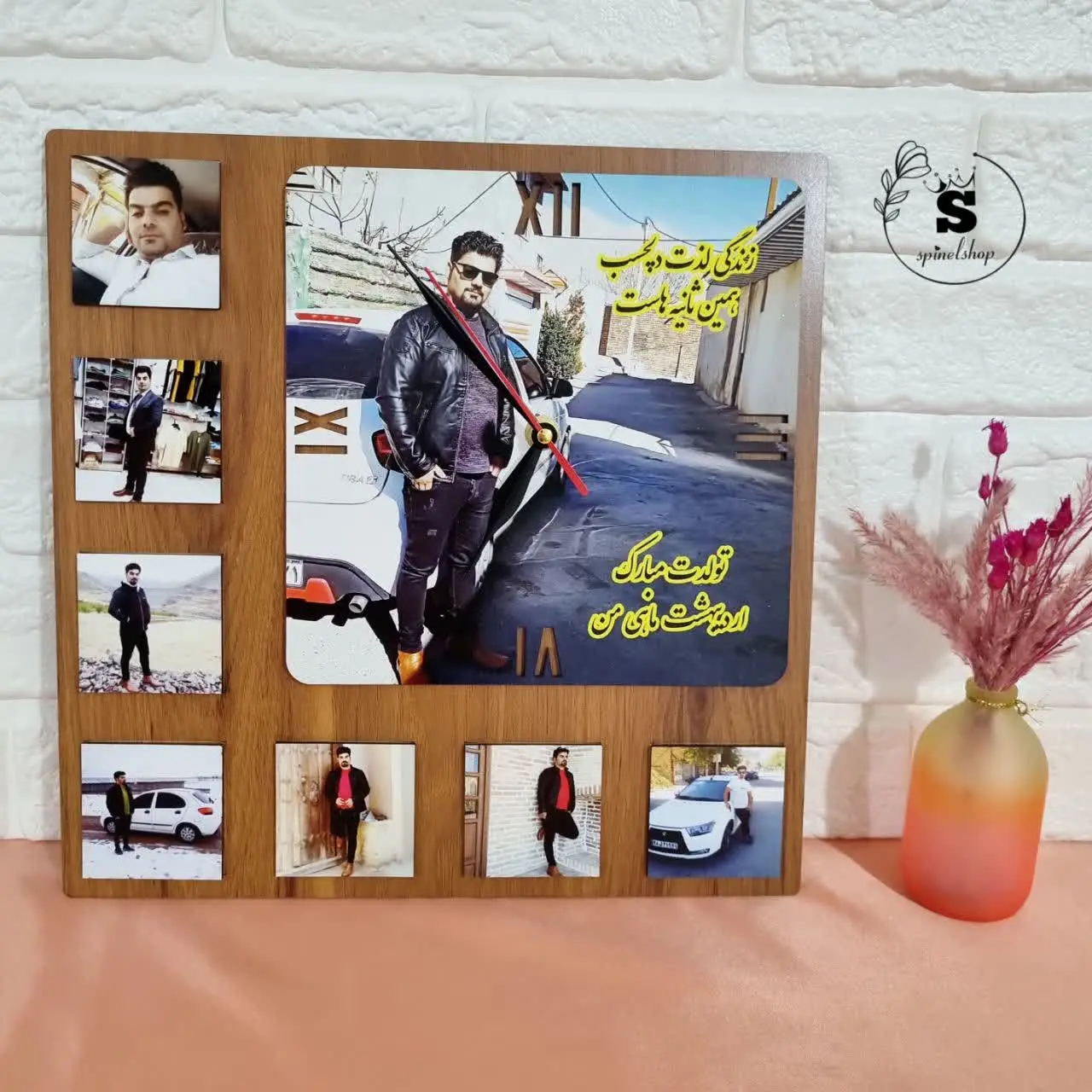 #ساعت_دیواری مربع ۸تکه
