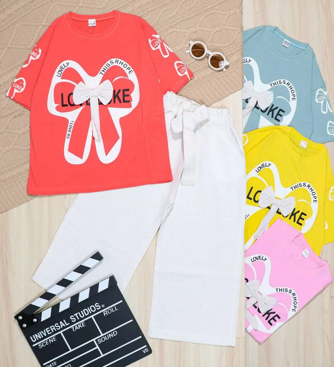 👫تیشرت و شلوار لینن پاپیونی 👫
