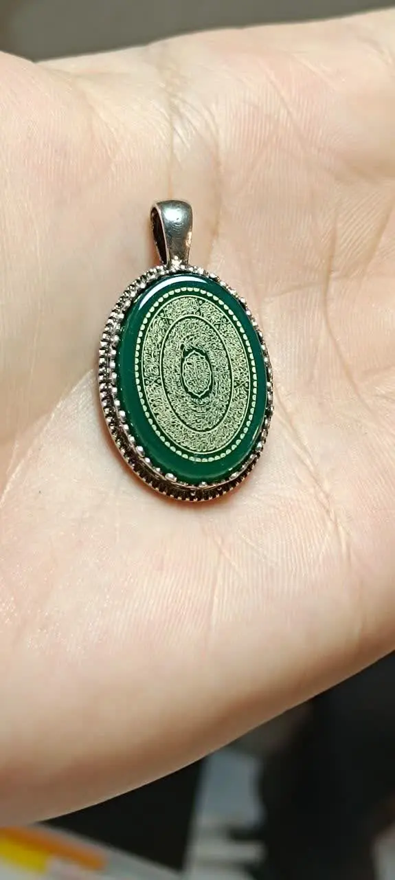 💎پلاک عقیق سبز خطی اصل