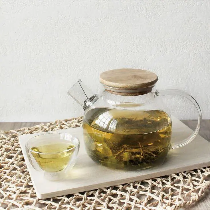 قوری پیرکس درب بامبو