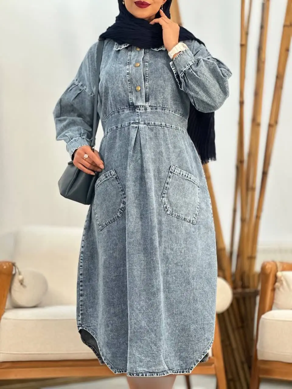 نام: پیراهن جین سه دکمه
