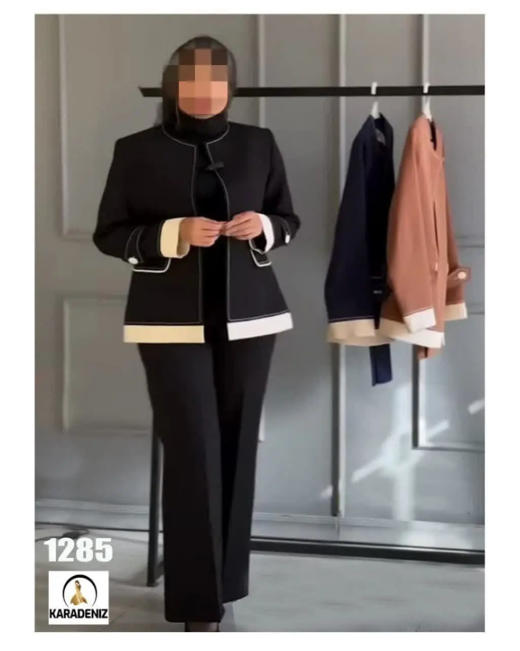 🛍#کت شلوارجلو باز جیب نما
