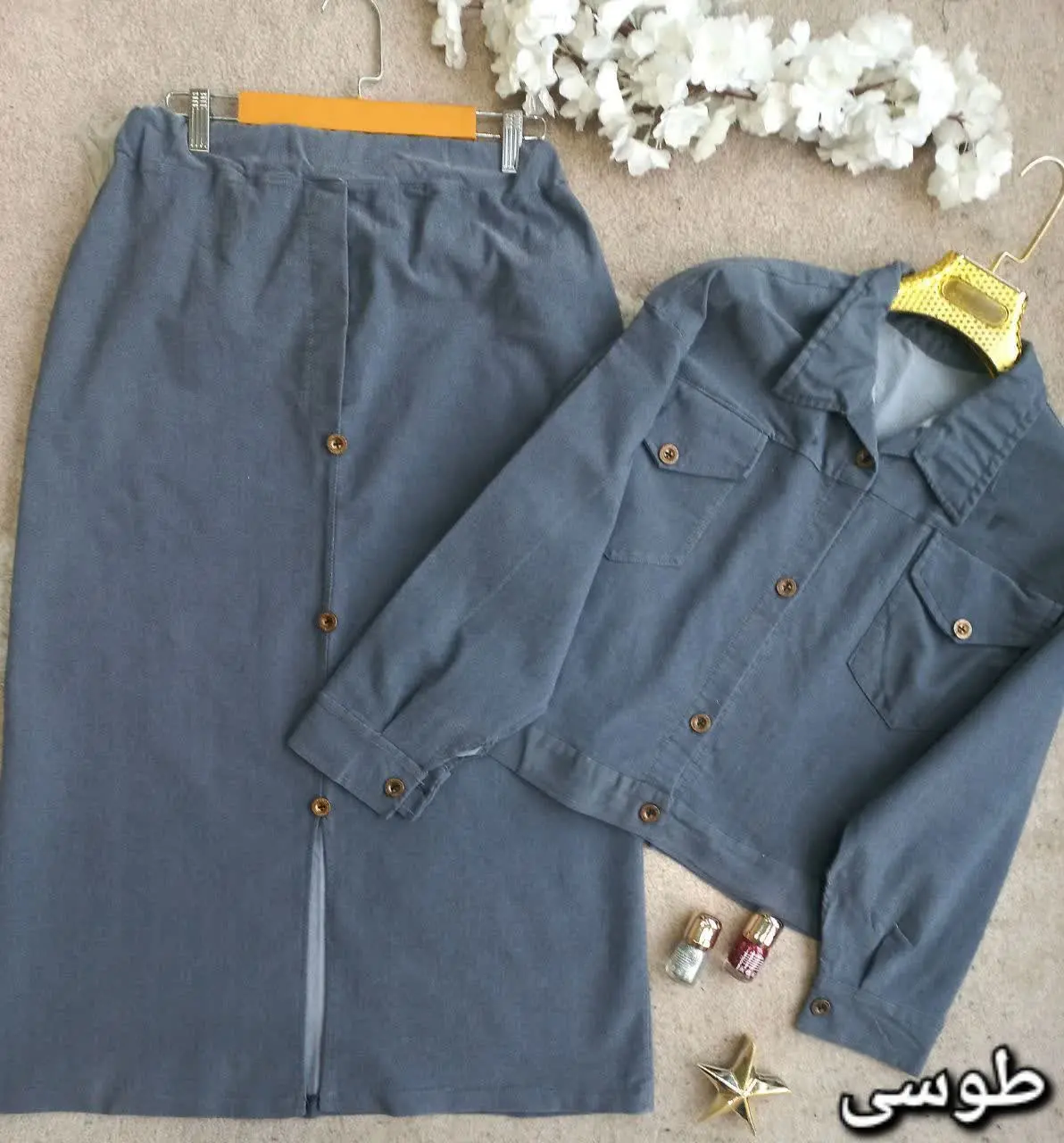 ❤️نام: کت و دامن مدل پرگل
