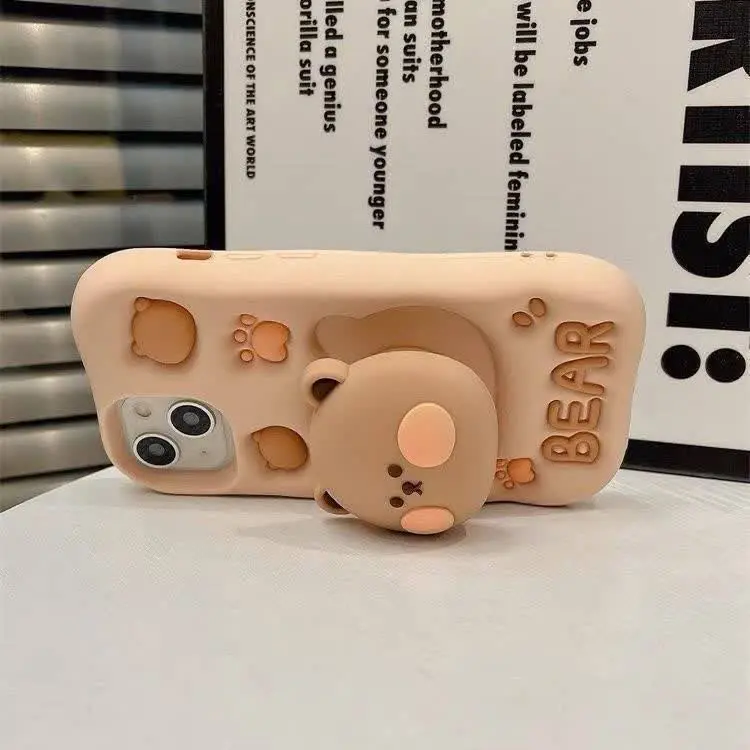 📱مدل قاب: قاب خرسی استندشو سیلیکونی مخصوص انواع #سامسونگ #شیائومی و #آیفون 
