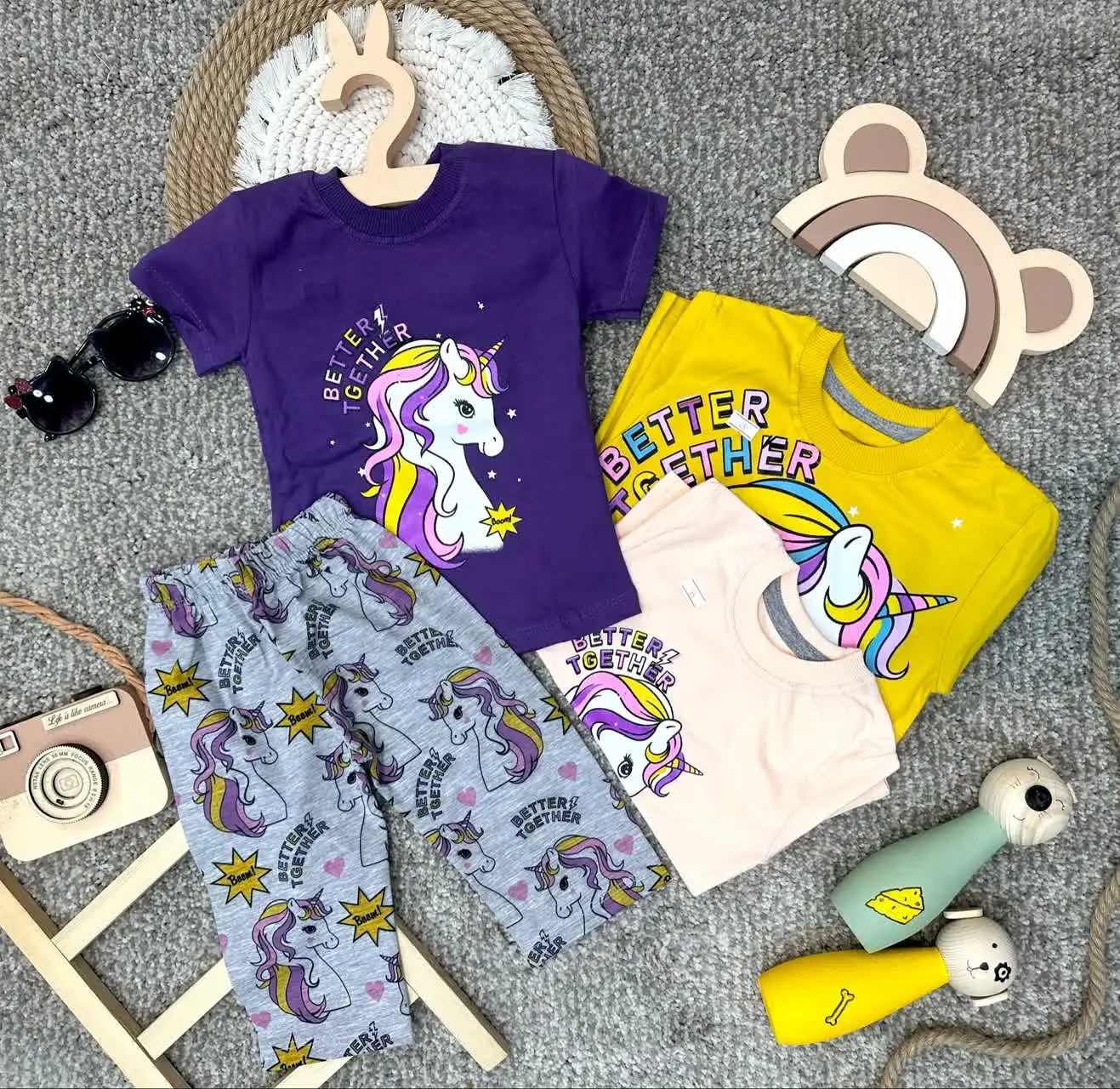 👫تیشرت ساپورت دخترانه تمام چاپ تکشاخ ✅
