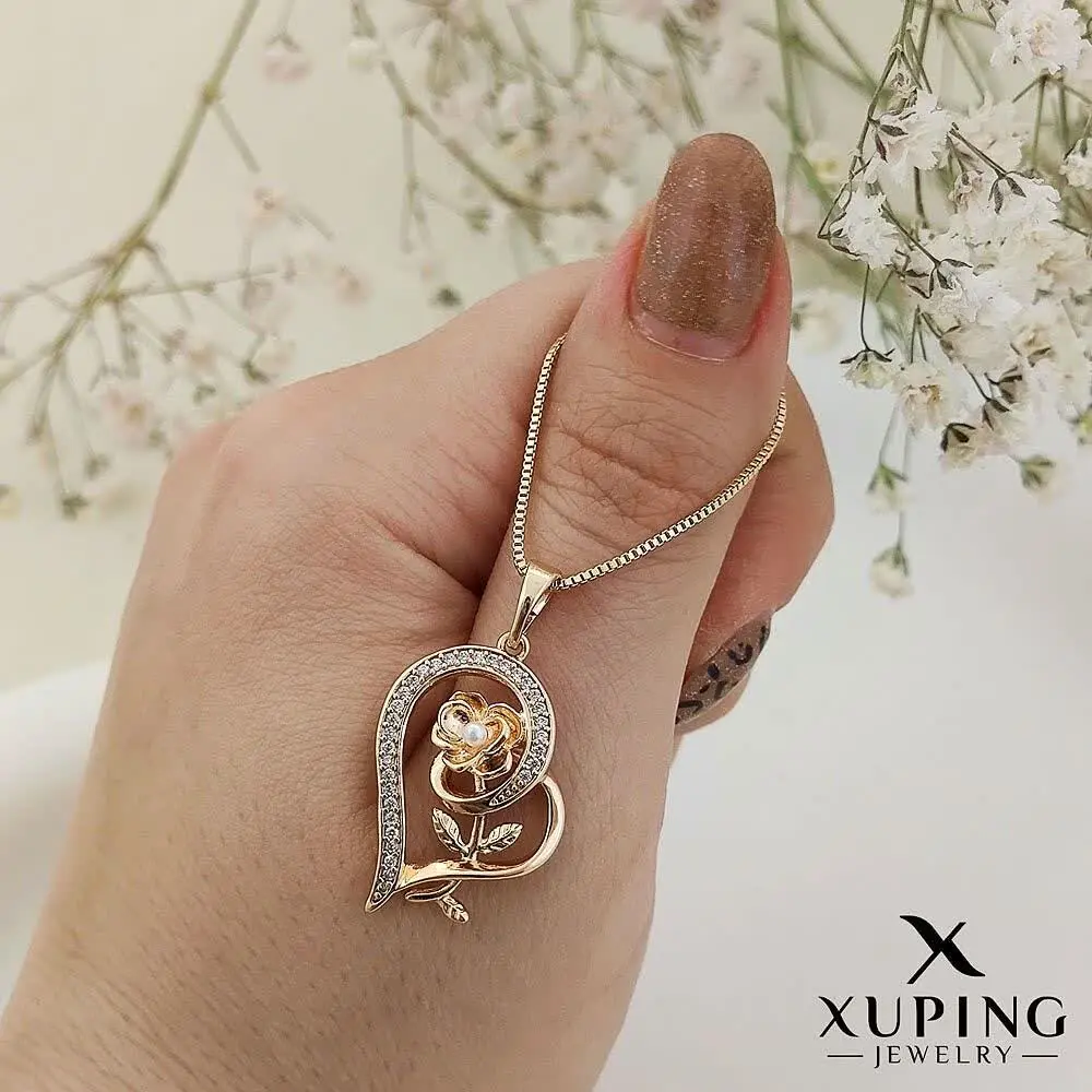 💎 پلاک قلب و رز از برند ژوپینگ