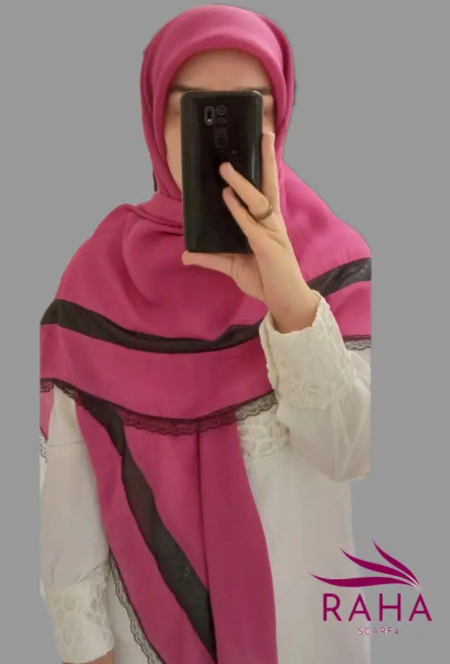 روسری ارغوانی مشکی
