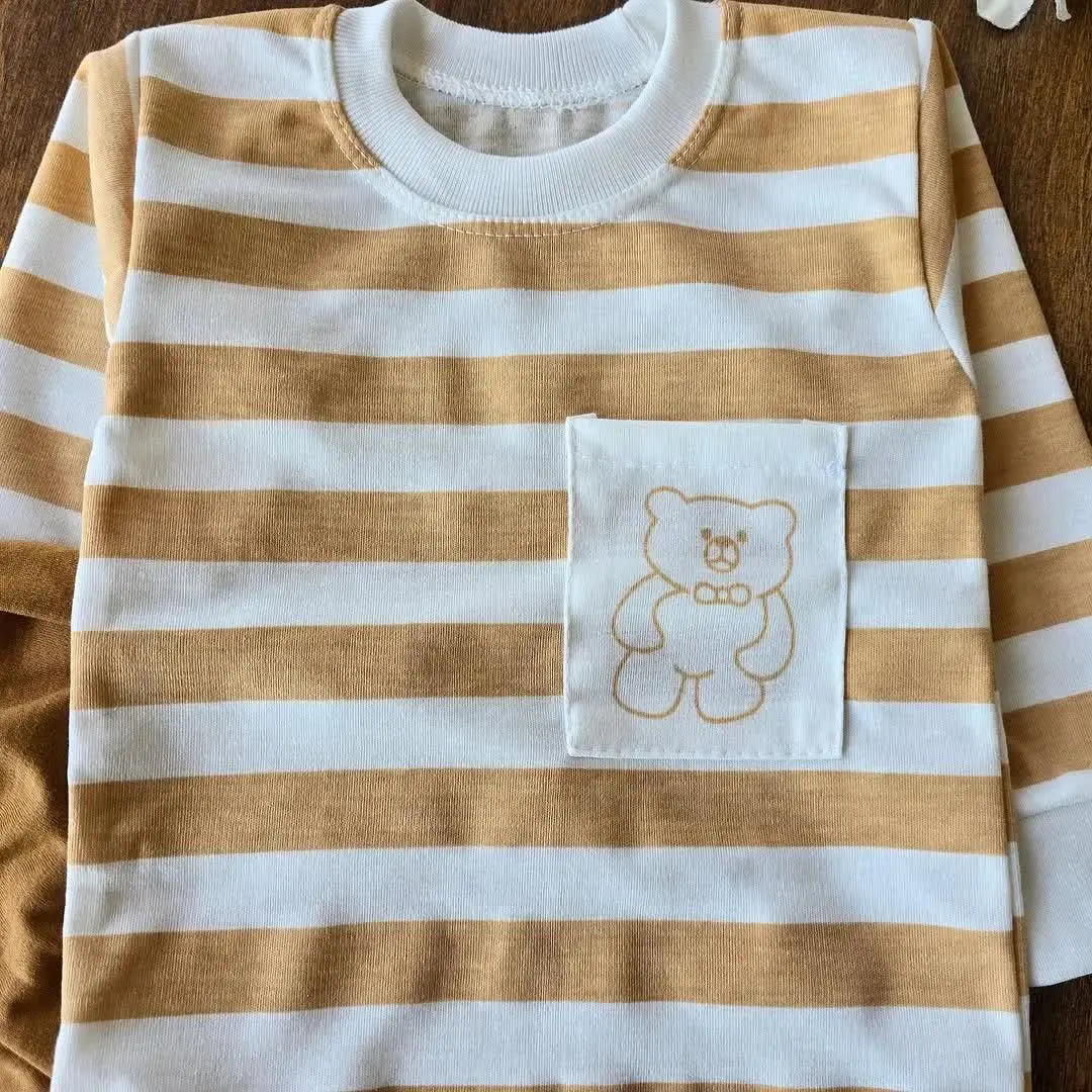 بلوز شلوار راه راه جیبدار سایز ۴ تا ۶
