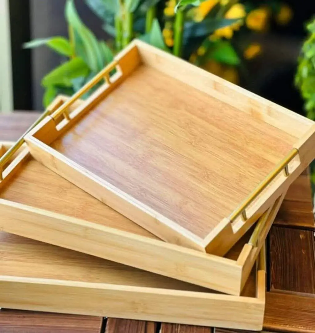 سینی‌های پذیرایی بامبو سه سایز 
