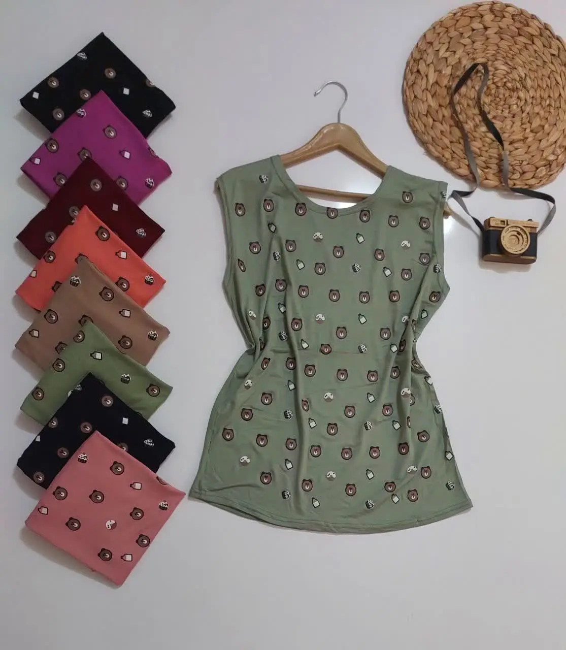 🎀 تاپ زنانه تمام چاپ خرسی