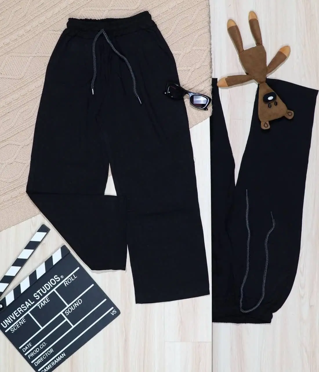 👫شلوار مشکی شانتون کش خواهر / برادری👫
