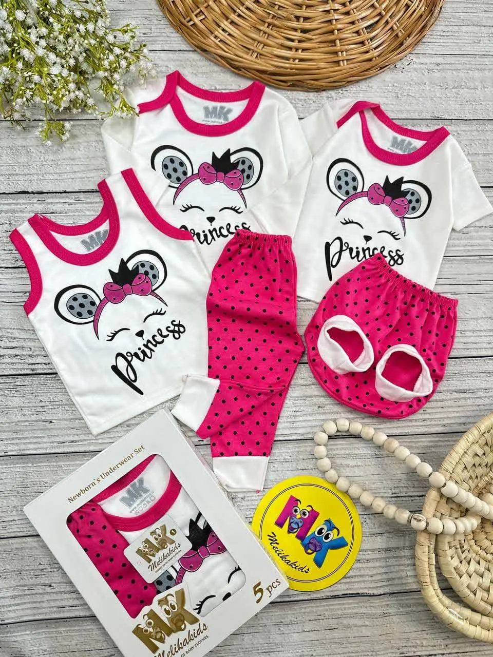 پنج تکه طرح موش سرخابی نوزادی و کودک کد ۱۱۷۴۲۳ 
