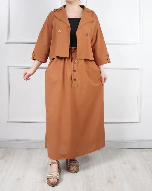 کت دامن لینن سامیه 
