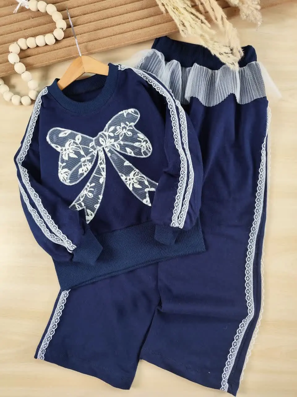 کراپ و شلوار پاپیون گیپوری