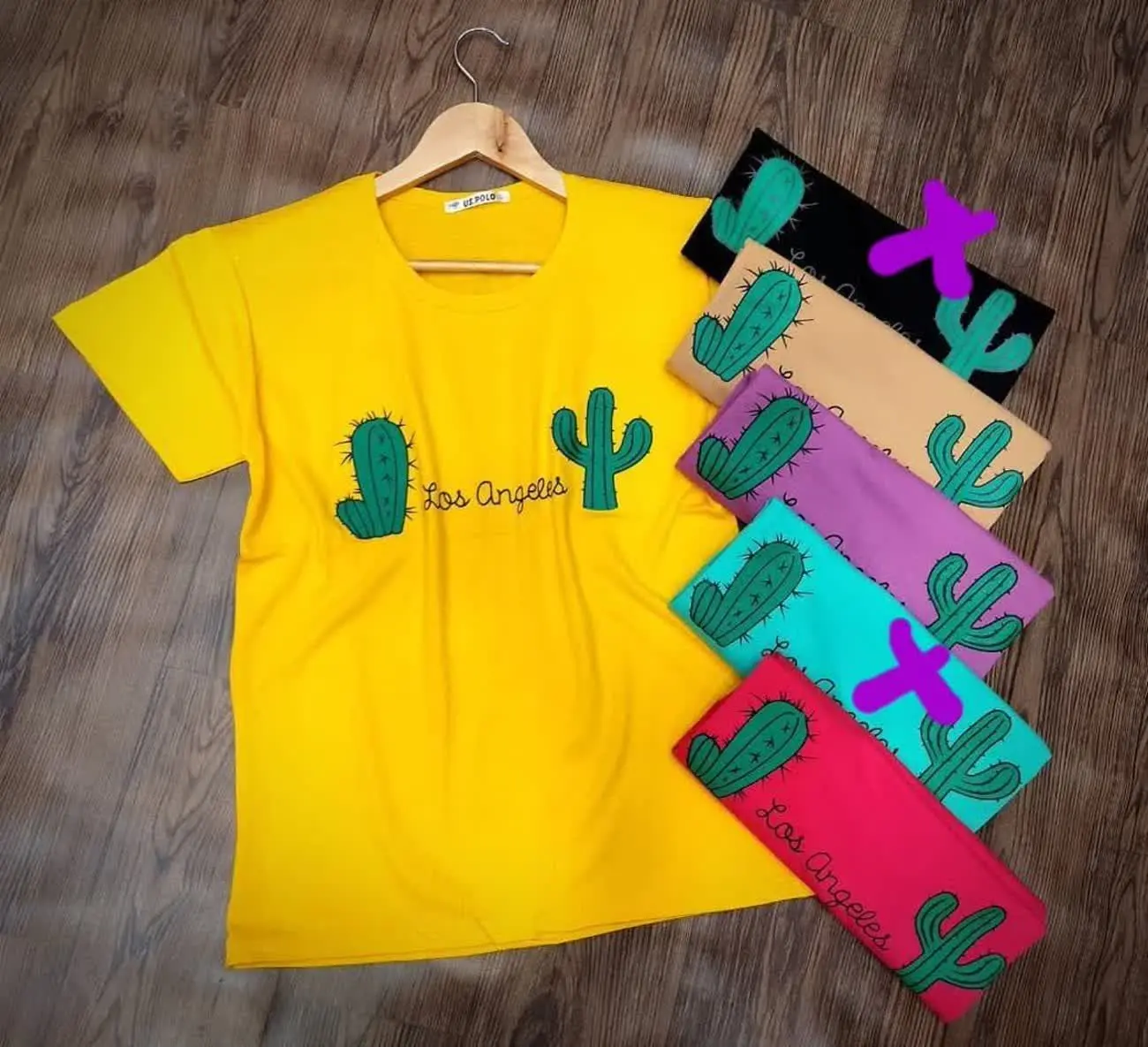 تیشرت نخ پنبه‌ی درجه یک طرح کاکتوس 
