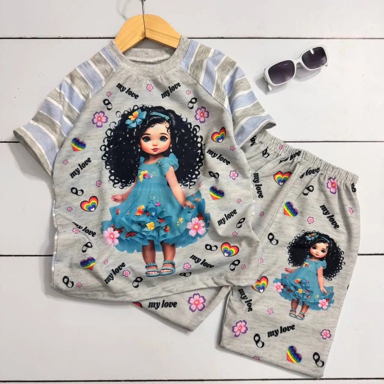 💞 ست تیشرت شلوارک دختر ملوس💞
