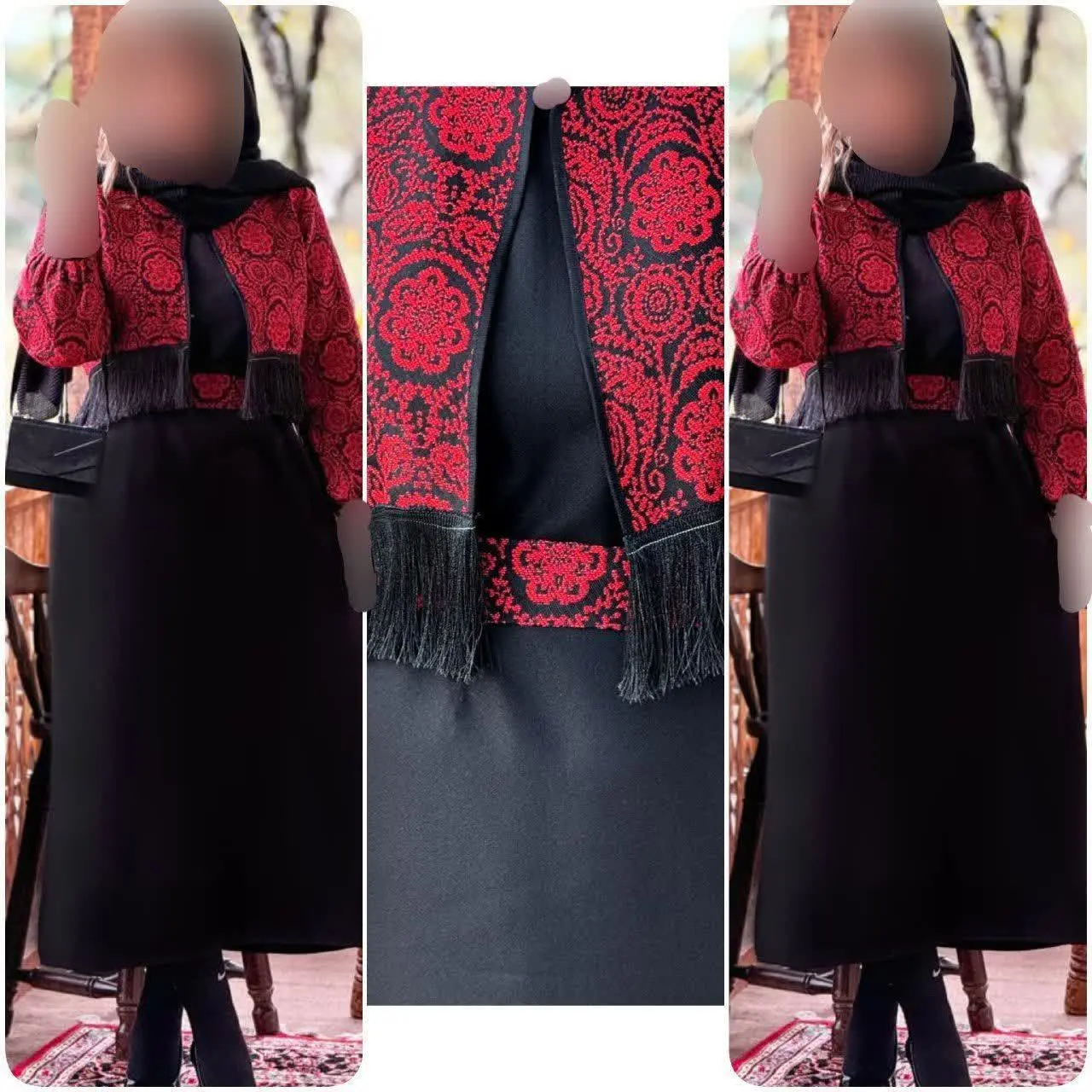 ❤️نام: کت سارافن و کمربند مدل نارگل
