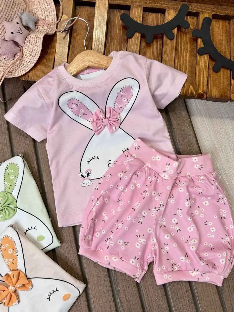 تیشرت شلوارک خرگوش گل گلی🐰💐
