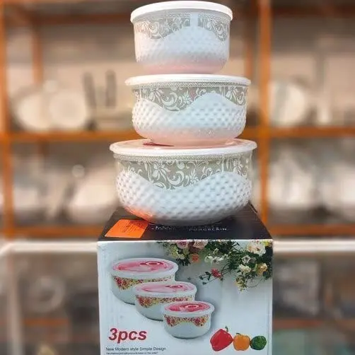 ✨ ست ظرف سرامیکی ۳تکه درب‌دار سوپاپ‌دار
