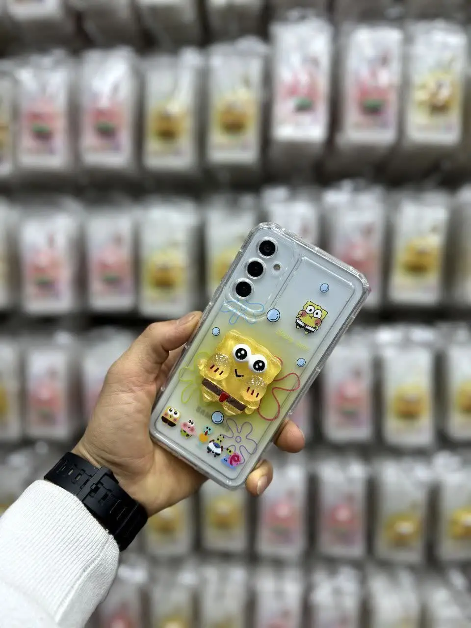 قاب عروسکی شفاف پاتریک و باب اسفنجی برجسته و فوق العاده زیبا مخصوص انواع #سامسونگ #شیائومی #آیفون و #هواوی
