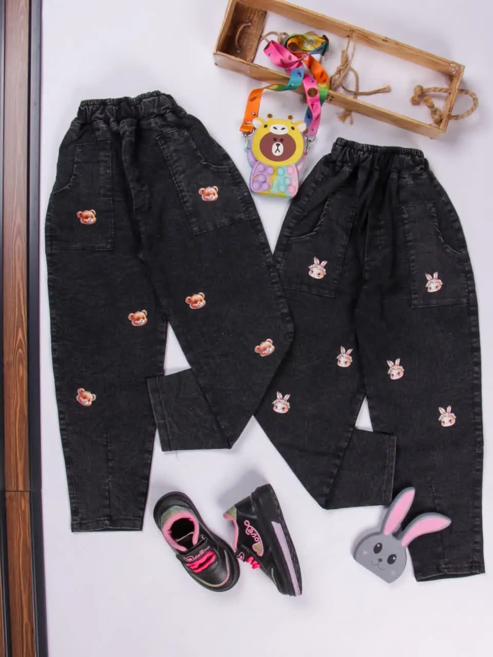 💢شلوار نیل مام کله خرس و خرگوش💢
