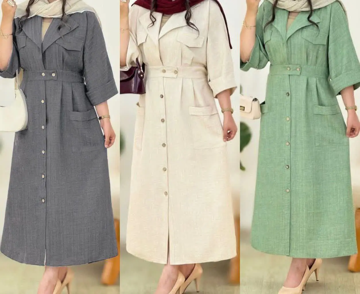 🔹نام: مانتو شانتون کمر کش