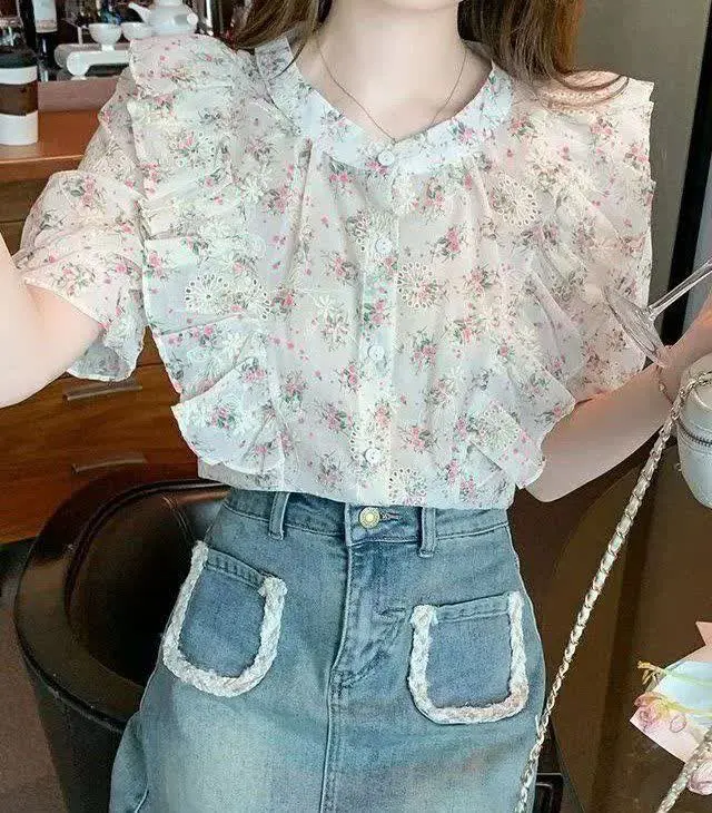 💞شومیز مجلسی گلدار خامه دوزی شده💞
