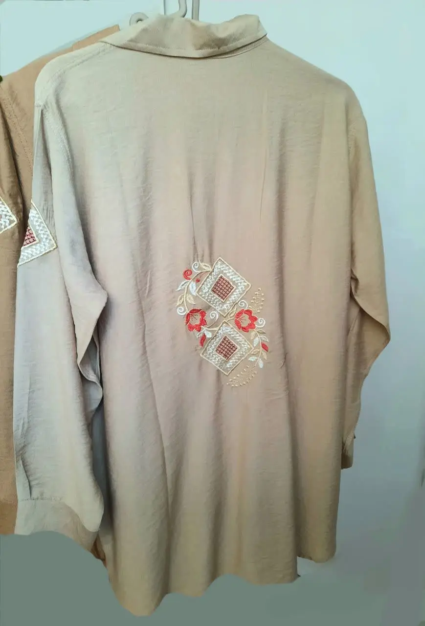 🌼شومیز مانتویی طرح سنتی
