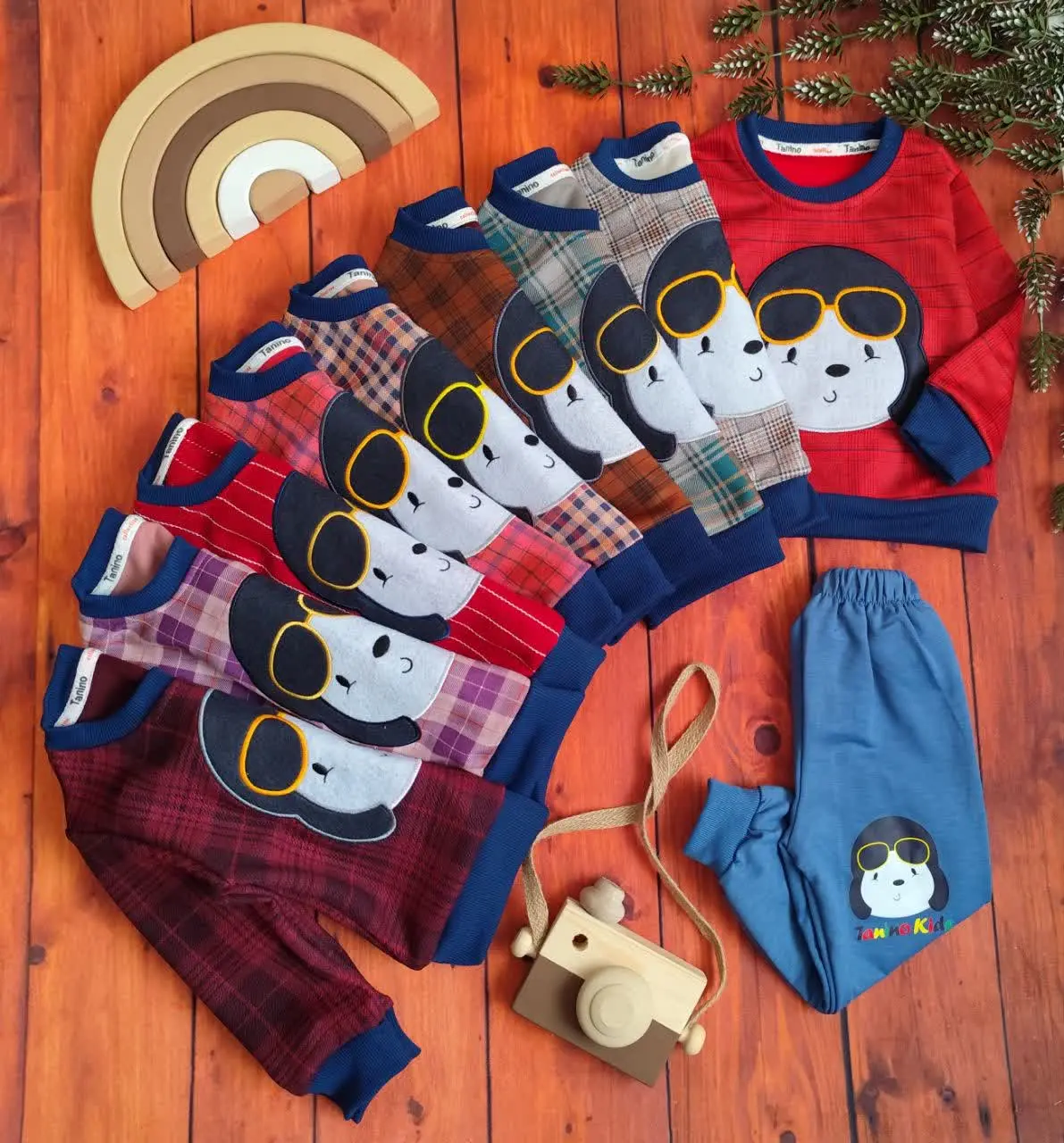 😍ست بلوز و شلوار خرس عینکی،...