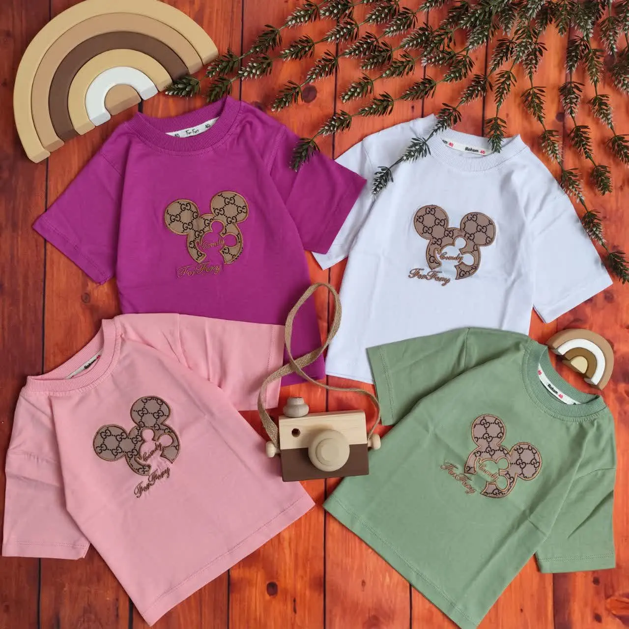 😍تیشرت تک دخترانه طرح میکی،...