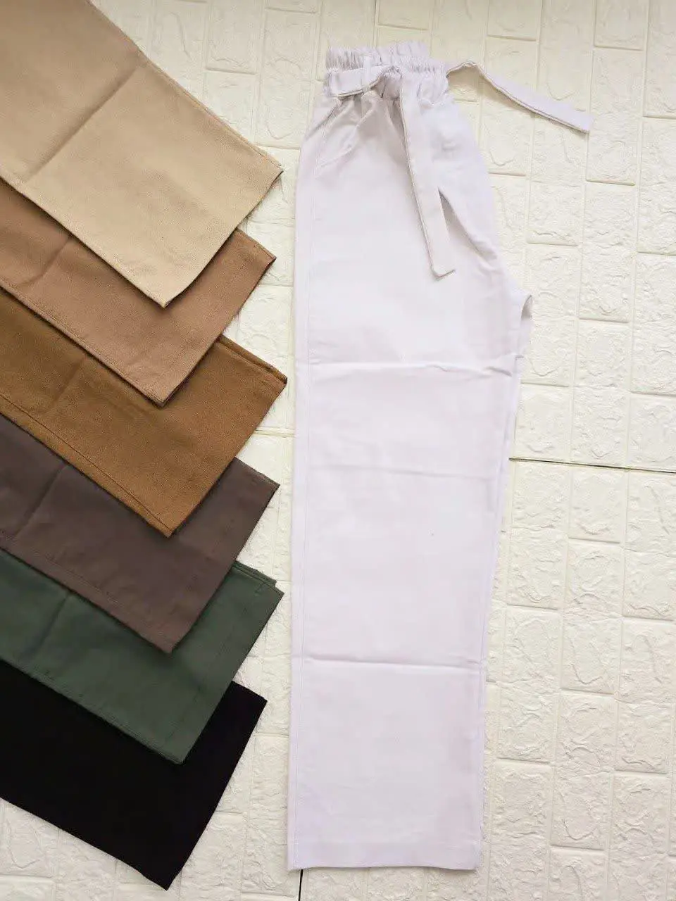 ۶⃣۳⃣شلوار کتان کش راسته، سایز بزرگ
