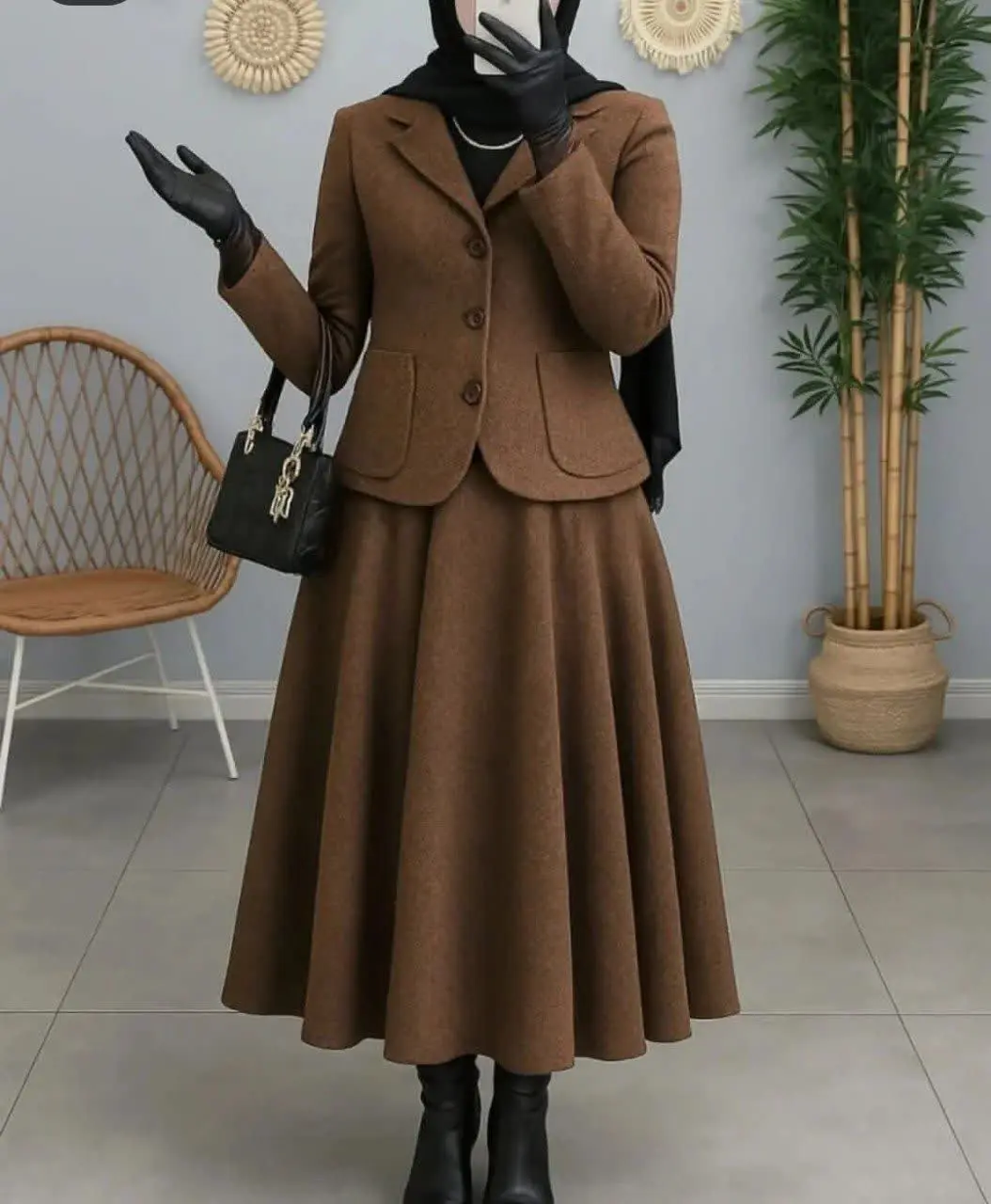 🖋نام: ست دوتیکه کت دامن مدل...